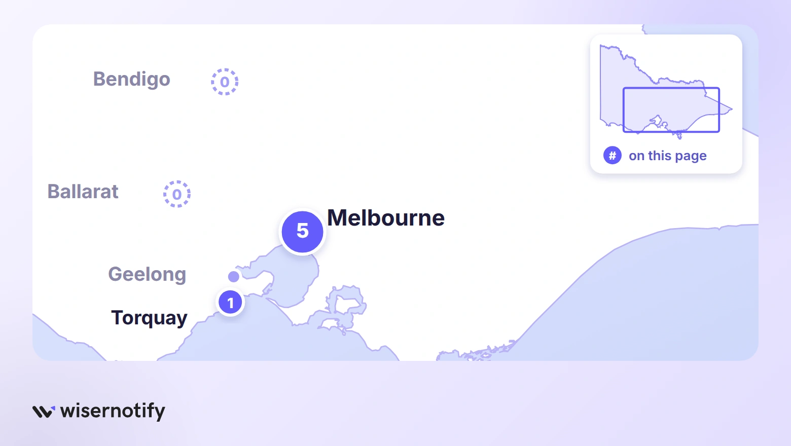 Map of Victoria showing where the agencies on this page are based: five in Melbourne and one in Torquay
