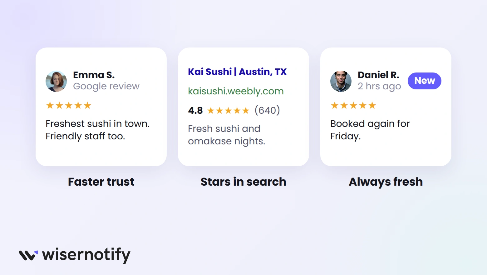 Why show Google reviews on Weebly: faster trust, stars in search results, and always fresh reviews