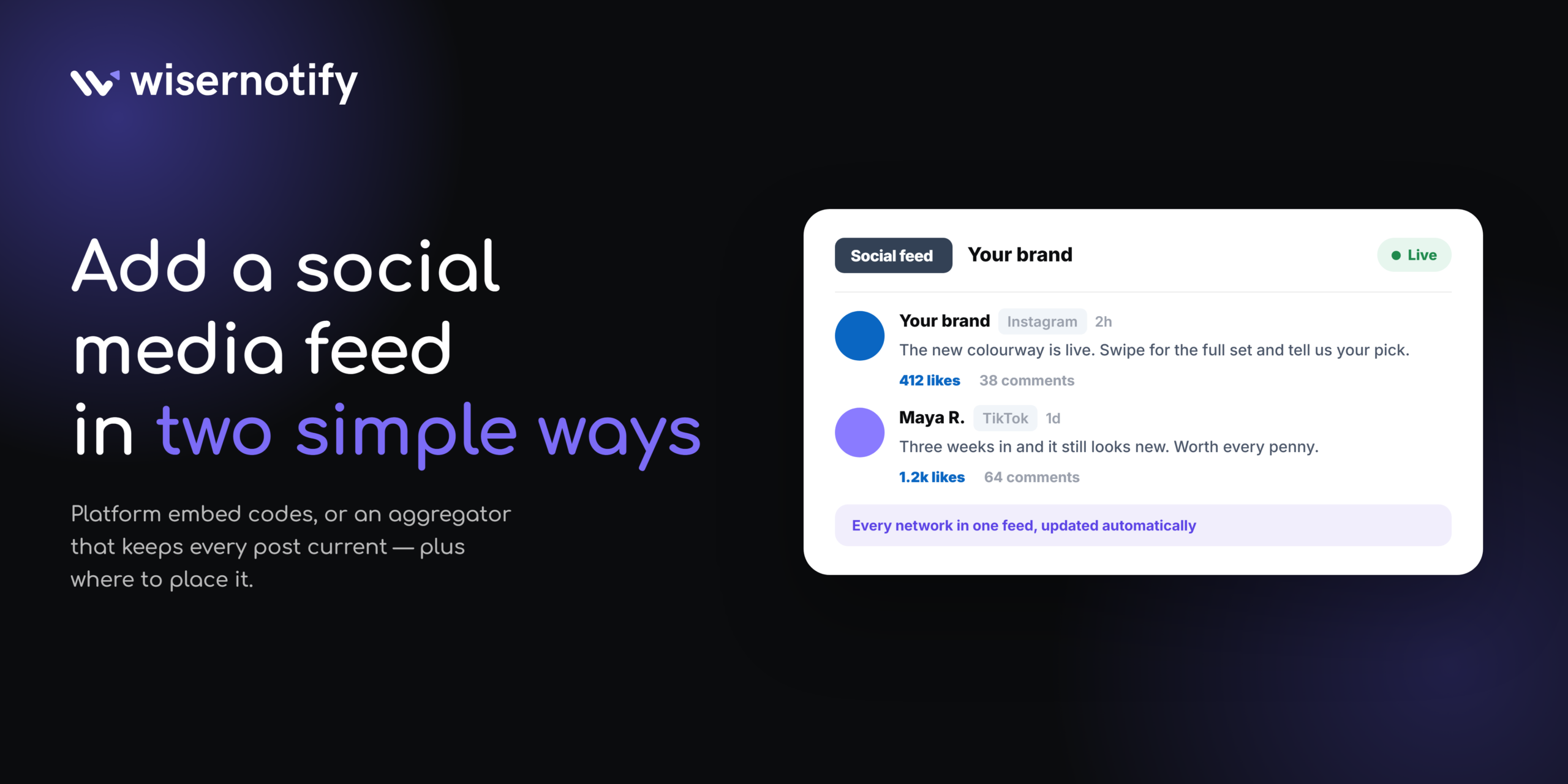 How to add a social media feed to your website in 2026
