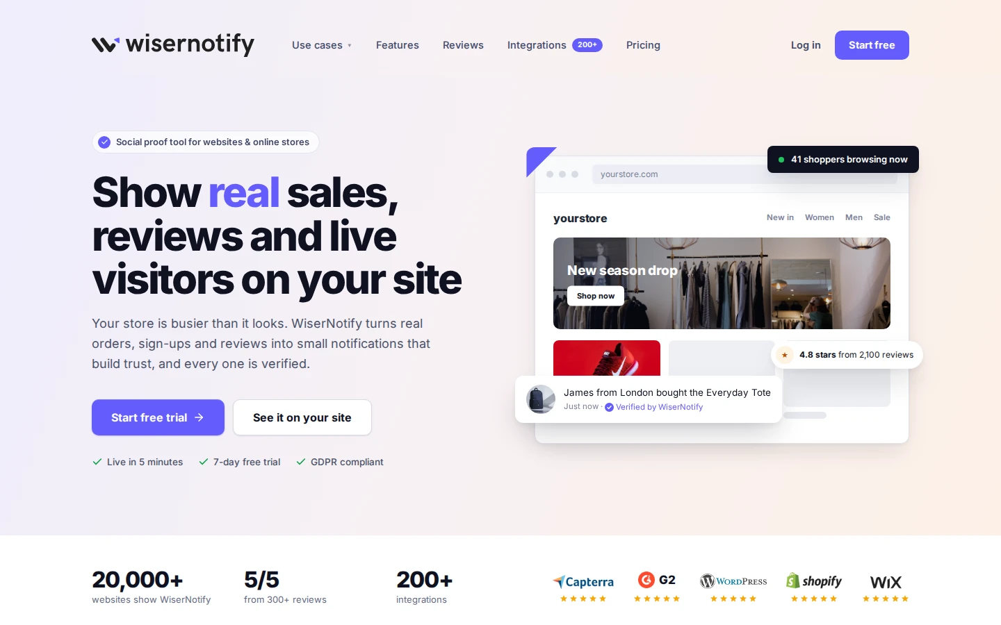 WiserNotify homepage