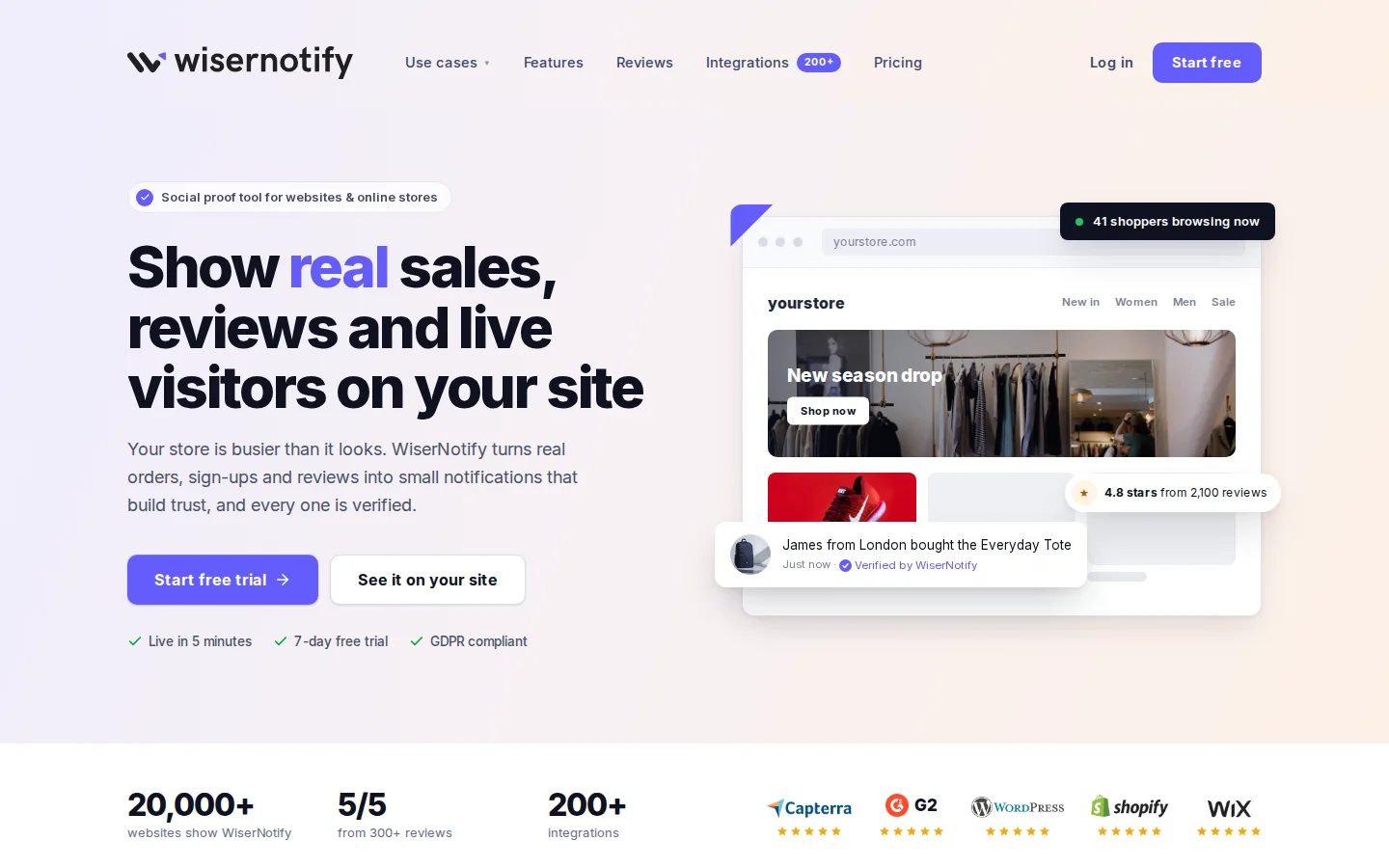 WiserNotify homepage